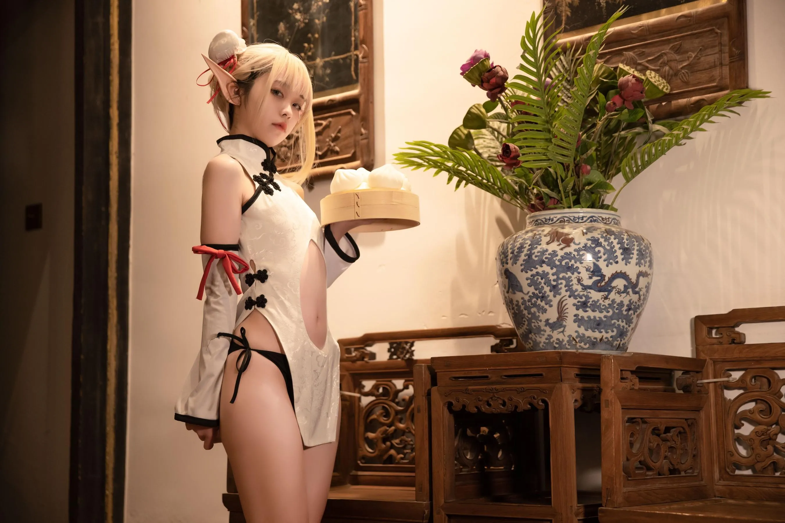 G44不会受伤 – NO.84 水兰儿白旗袍 [26P]插图7